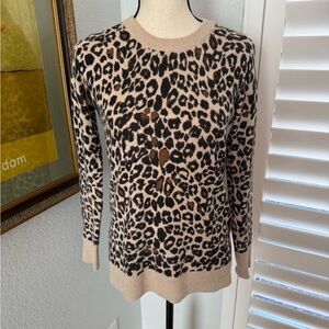 Leopard print cashmere sweater